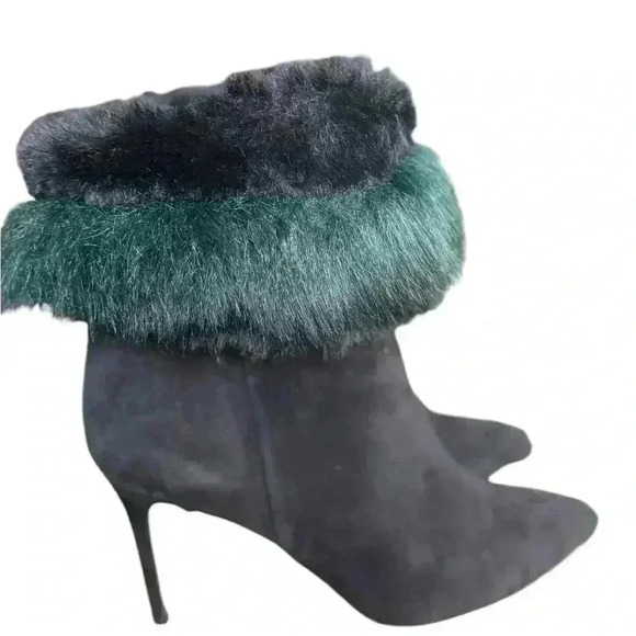 Sam Edelman Oleana Fur Stiletto Women’s Suede Booties Rare. - Picture 3 of 13